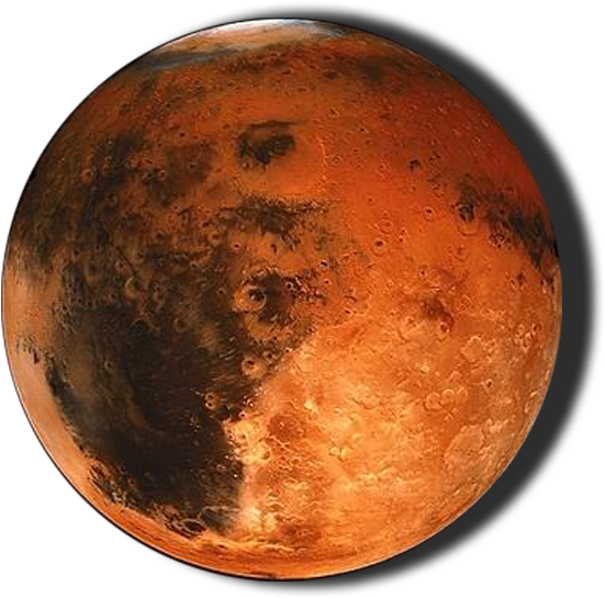 Red Planet Mars Closeup PNG image with a transparent background, free high-resolution download