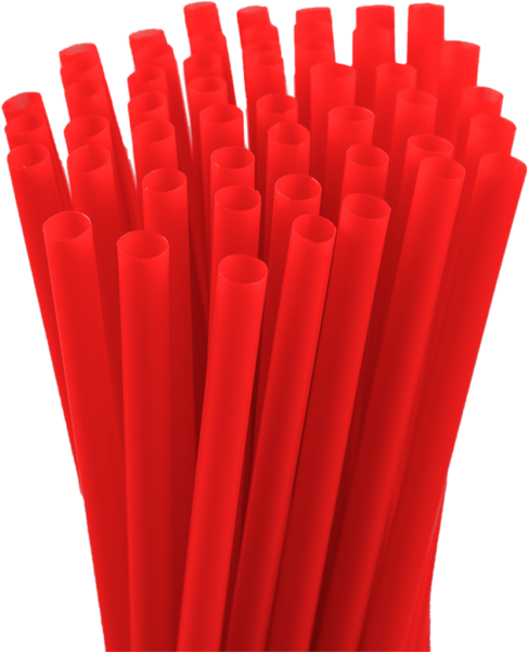 Red plastic straws bundle PNG image with a transparent background, free high-resolution download
