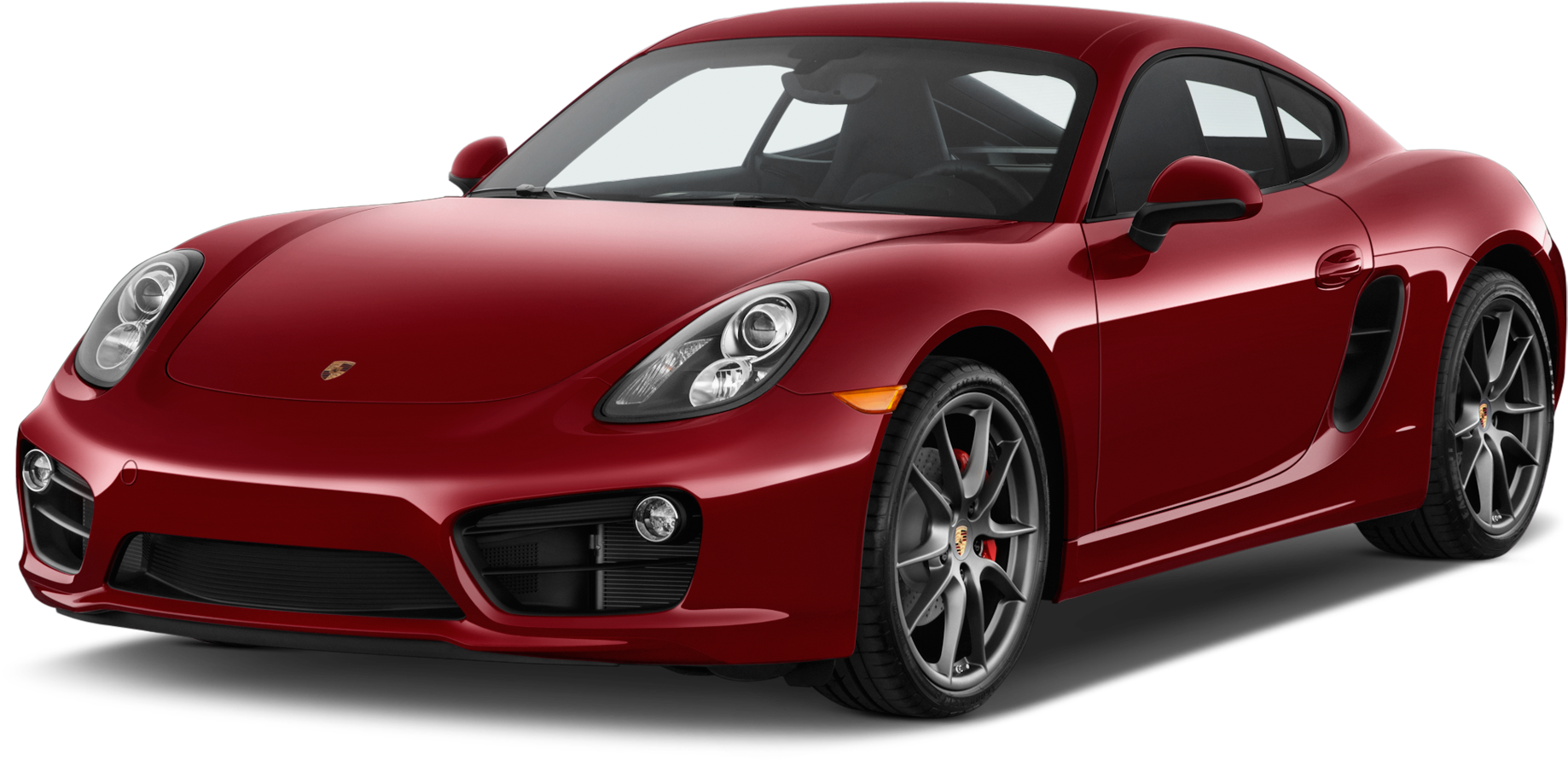 Red Porsche Cayman Side View