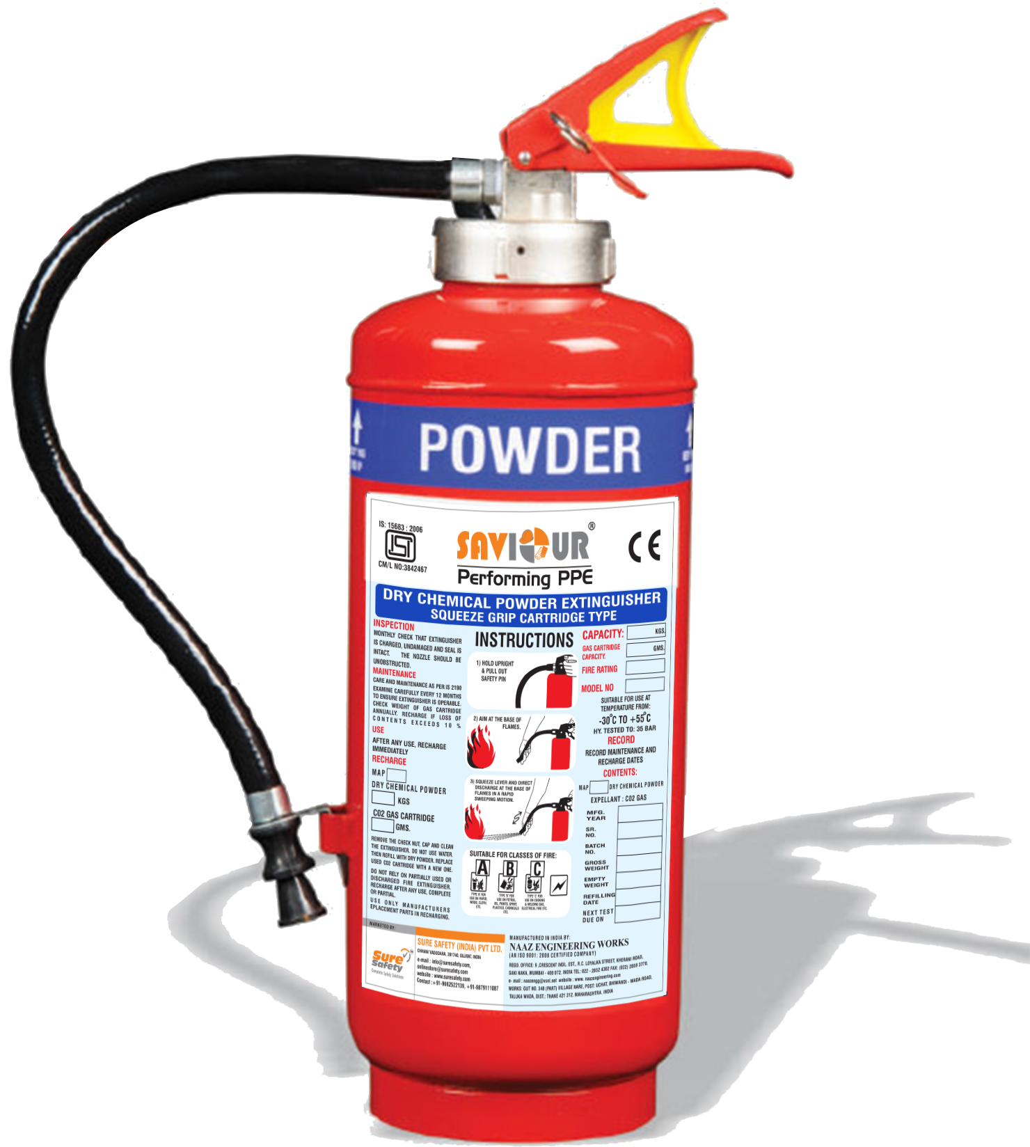 Red Powder Fire Extinguisher