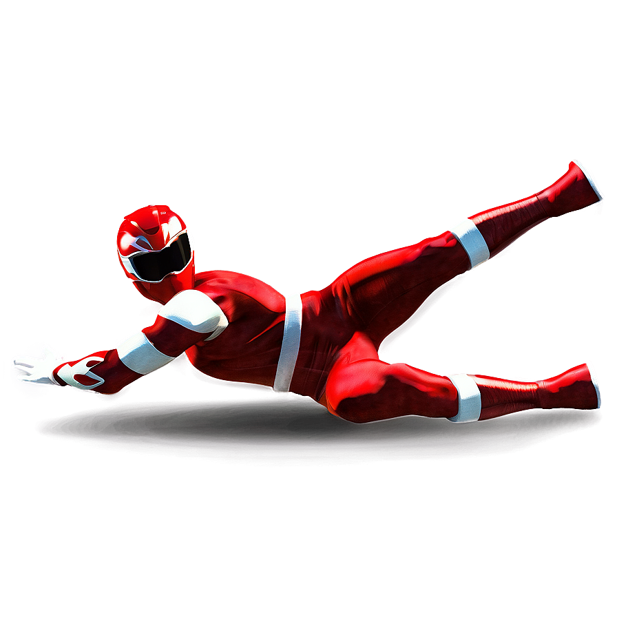 Red Power Ranger Dynamic Action Png 06292024