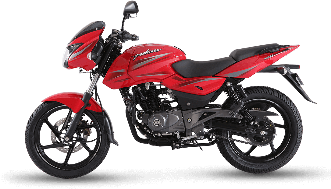 Red Pulsar Motorcycle Profile View