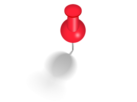Red Pushpinon Black Background PNG with transparent background