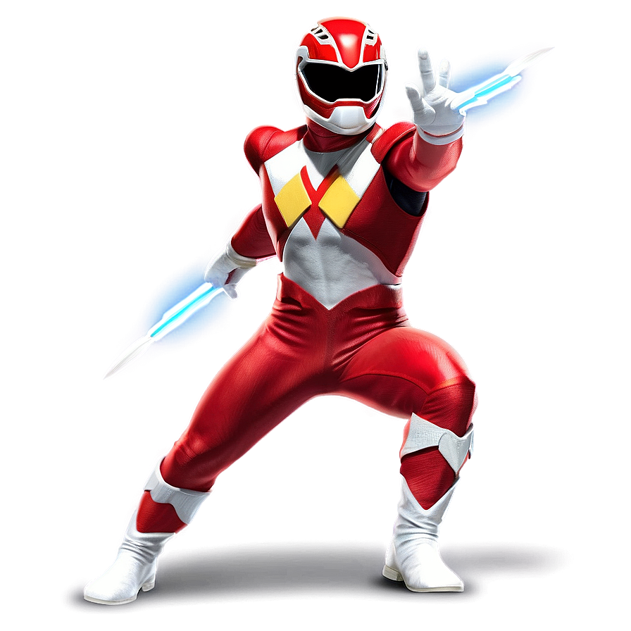 Red Ranger Battle Stance Png Lta