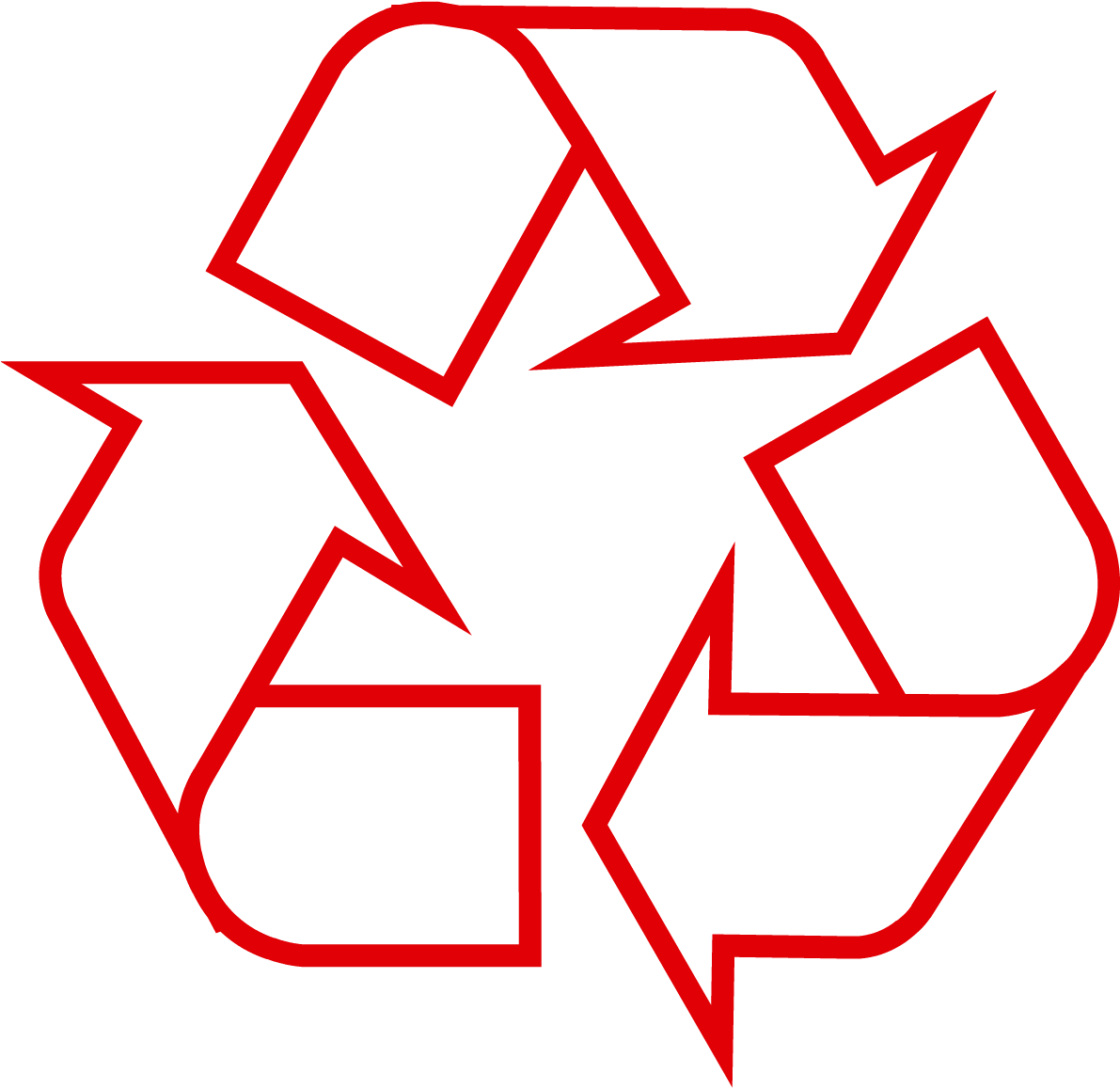 Red Recycle Symbolon Blue Background.png