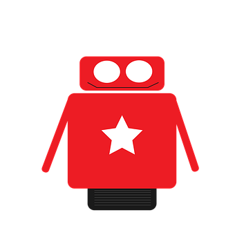 Red Robot Cartoon Character