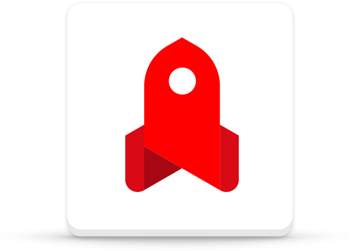 Red Rocket Icon Graphic