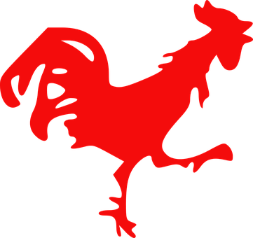 Red Rooster Silhouette PNG with transparent background