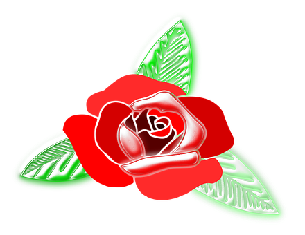 Red Rose Artwork PNG with transparent background