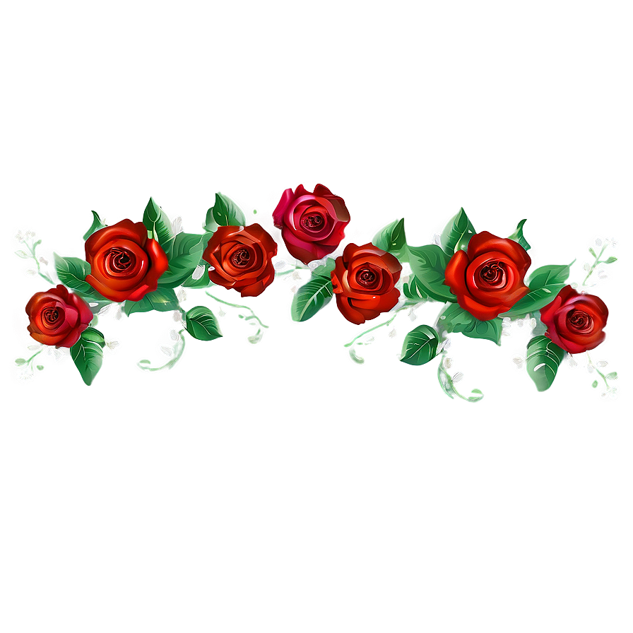 Red Rose Border Png Aux