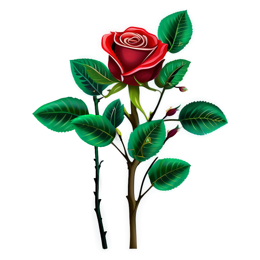 Red Rose Branch Png 05242024