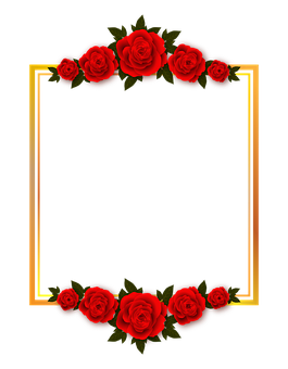 Red Rose Frame Black Background