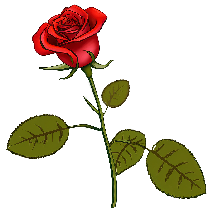 Red Rose Outline Png 48