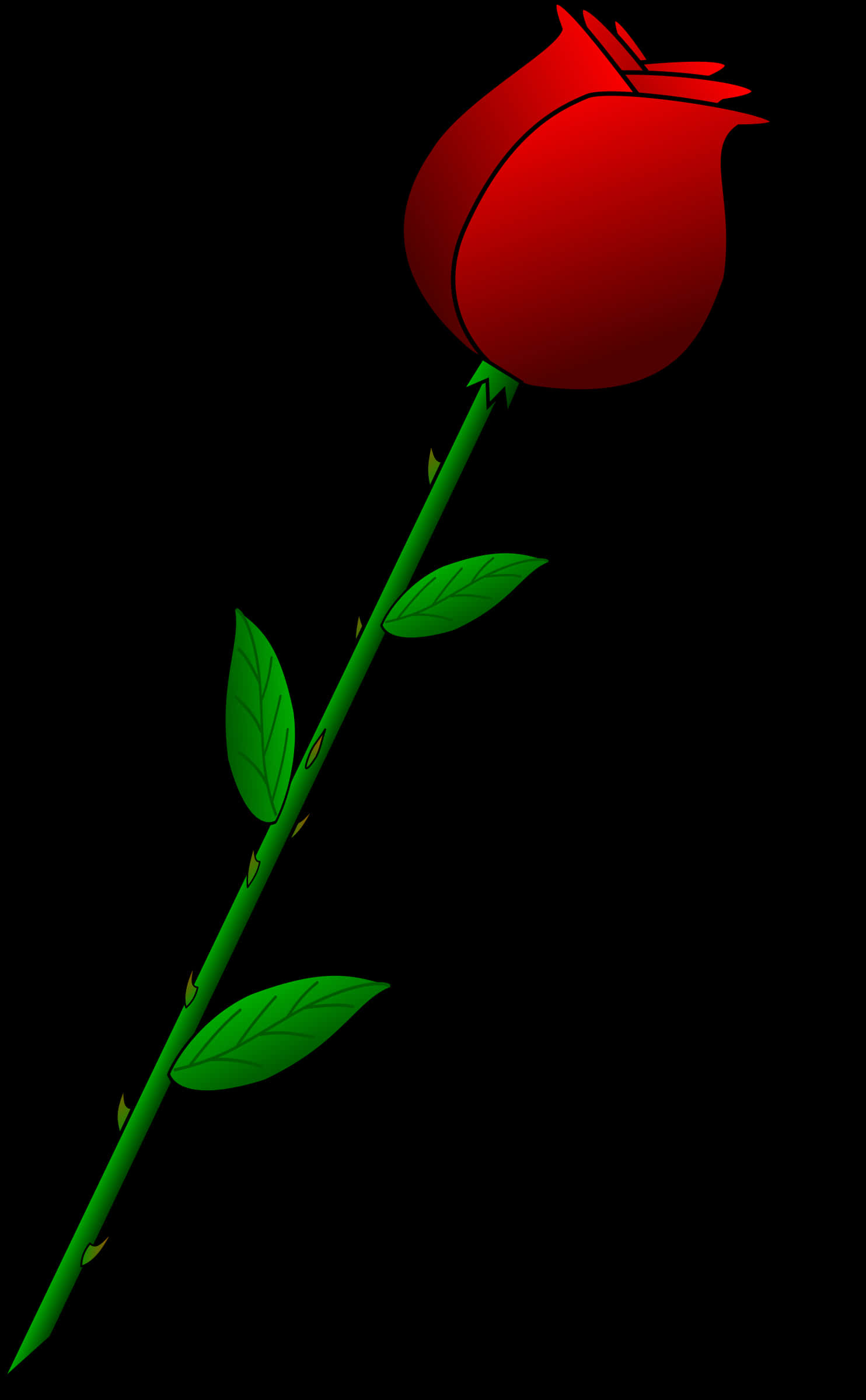 Red Rose Vector Art PNG with transparent background