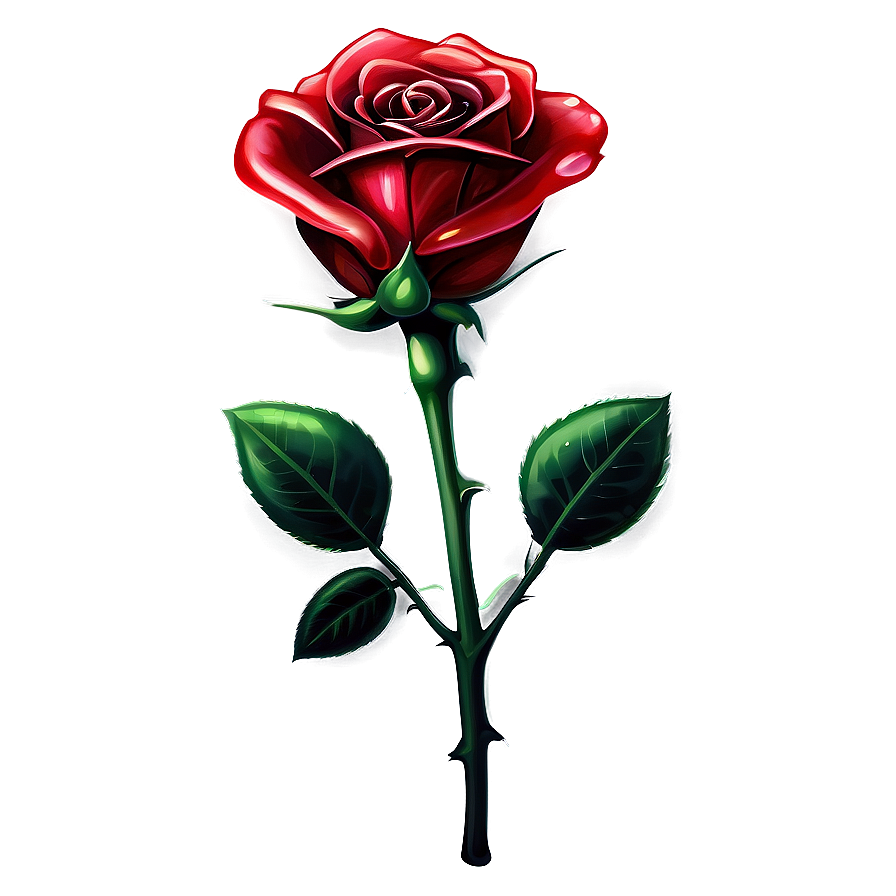 Red Rose With Sparkles Png 05242024