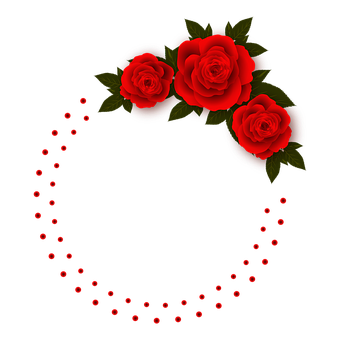 Red Roses Black Background PNG with transparent background