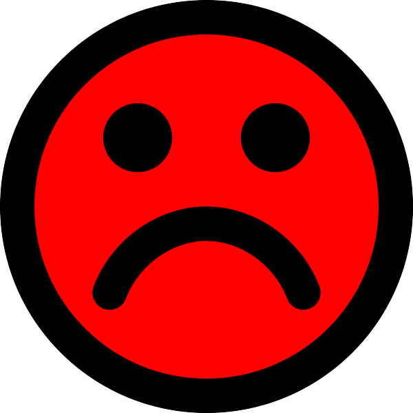 Red Sad Smiley Face Clipart , Png Download - Sad Smiley Red, Transparent Png PNG with transparent background