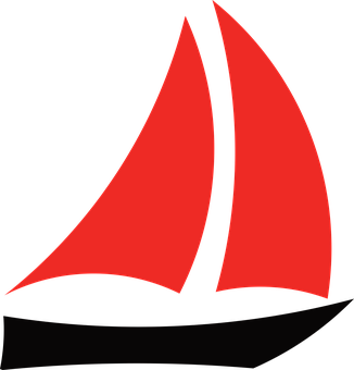 Red Sailboat Icon PNG with transparent background