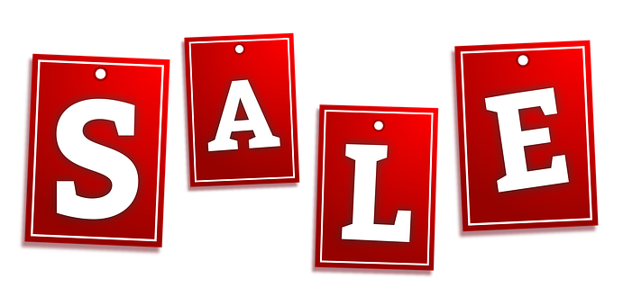 Red Sale Tags Black Background PNG with transparent background