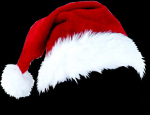 Red Santa Hat Black Background