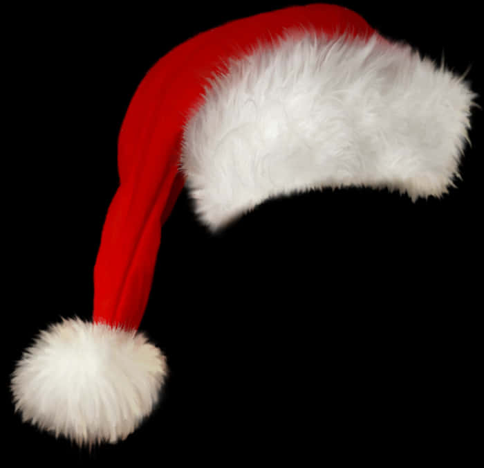 Red Santa Hat Black Background