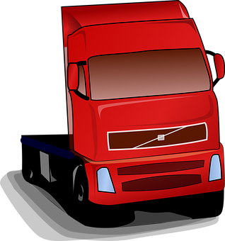 Red Semi Truck Illustration