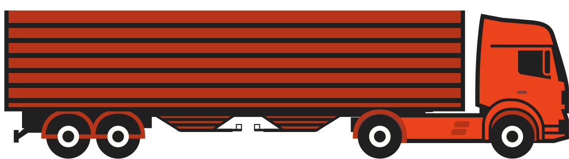 Red Semi Truck Illustration