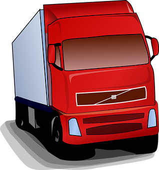 Red Semi Truck Illustration