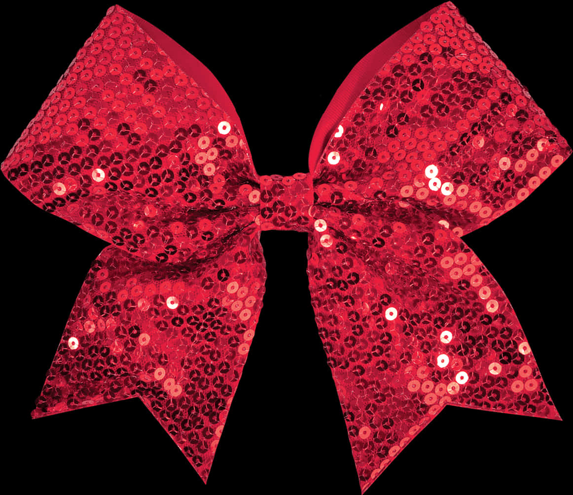 Red Sequin Bow Decoration PNG with transparent background