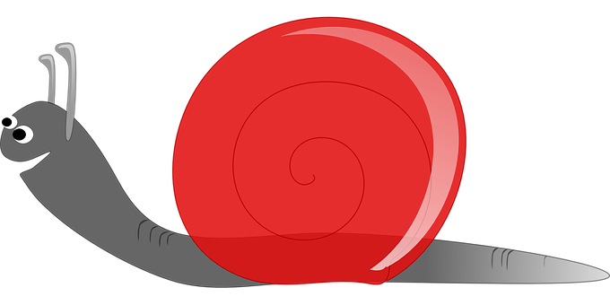 Red Shell Cartoon Snail