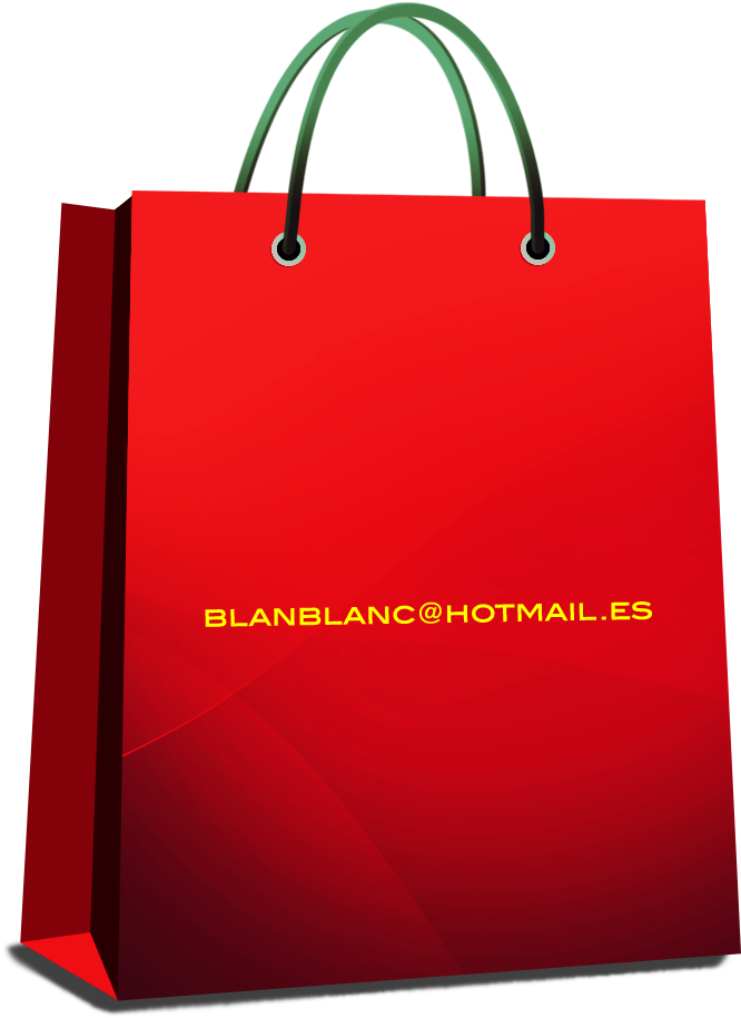 Red Shopping Bag Email Print PNG with transparent background