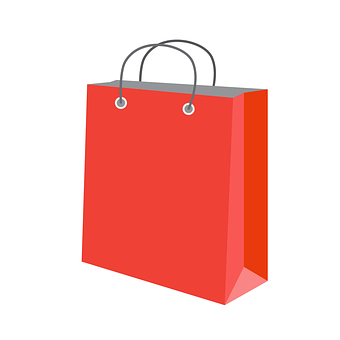 Red Shopping Bag Graphic PNG with transparent background