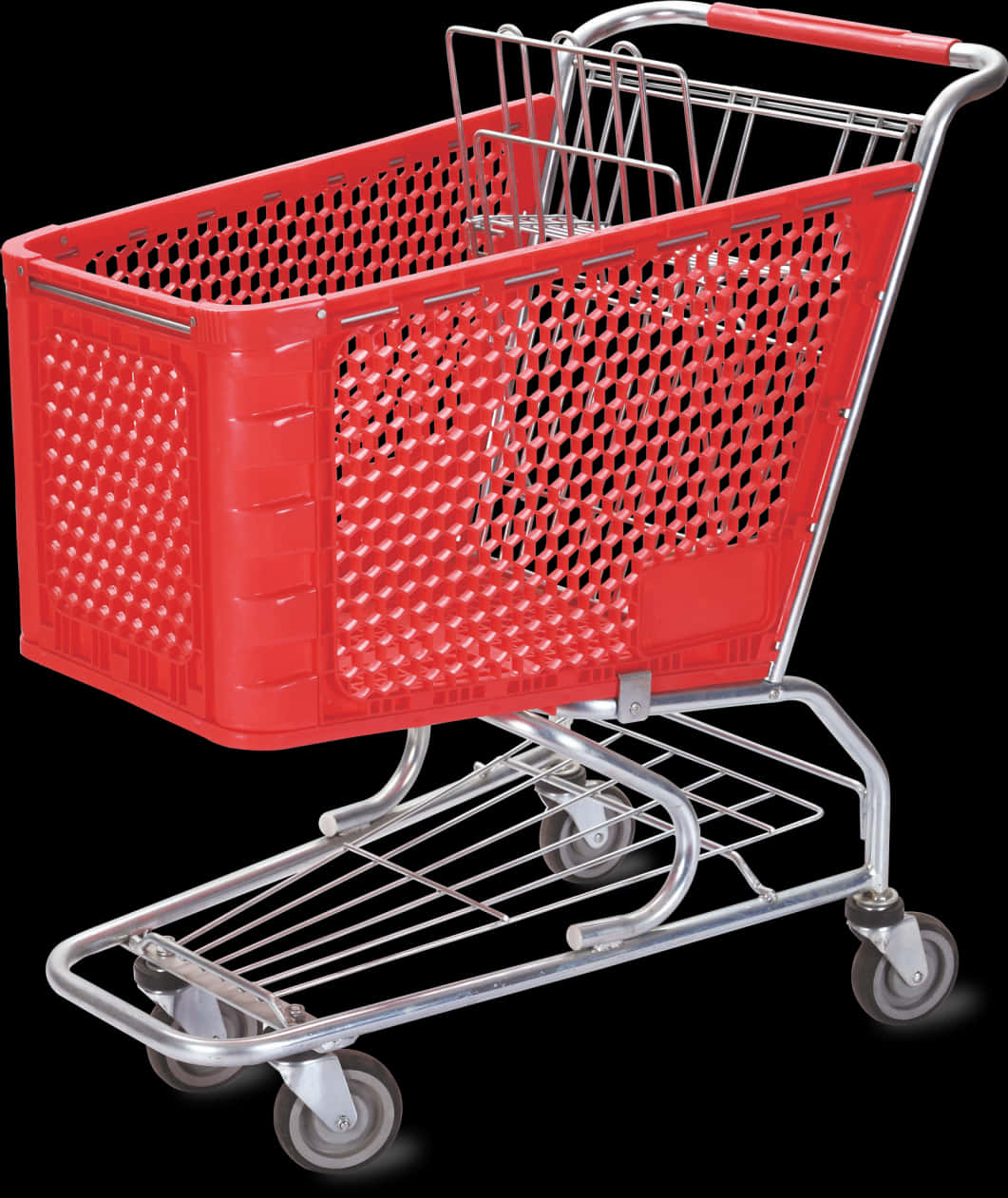 Red Shopping Cart Isolated PNG image with a transparent background, free high-resolution download