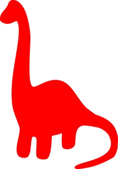 Red Silhouette Dinosaur Graphic PNG with transparent background