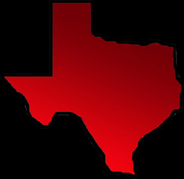 Red Silhouette Texas Map PNG with transparent background