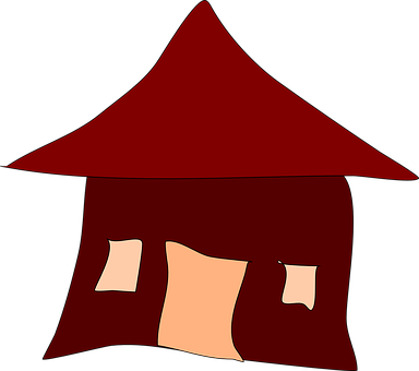 Red Simple House Illustration PNG with transparent background