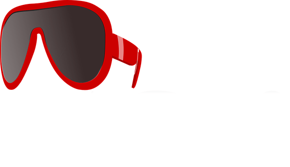 Red Ski Goggles Black Background PNG with transparent background