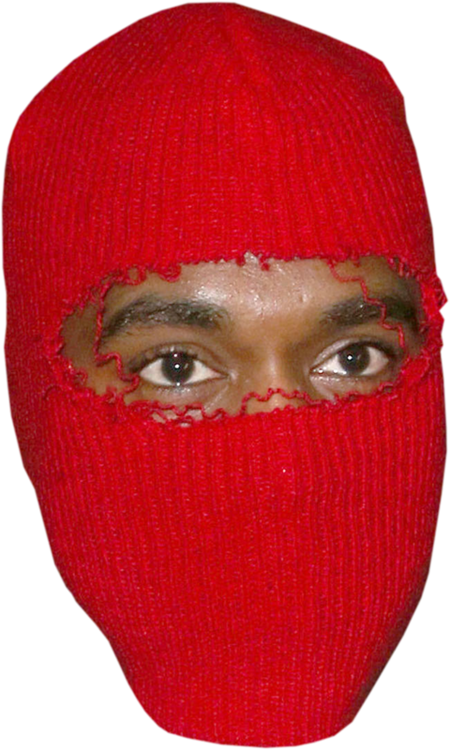 Red Ski Mask Eyes Peering Out