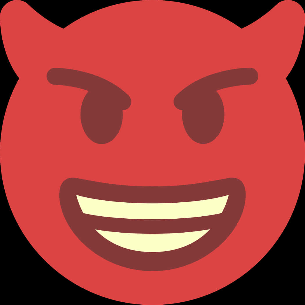 Red Smiling Devil Emoji PNG image with a transparent background, free high-resolution download
