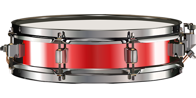 Red Snare Drum Musical Instrument PNG with transparent background