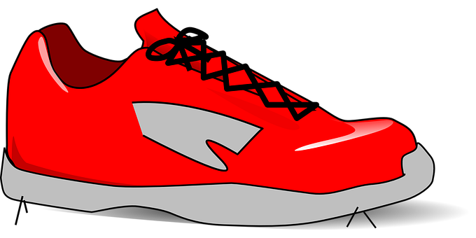 Red Sneaker Illustration PNG with transparent background