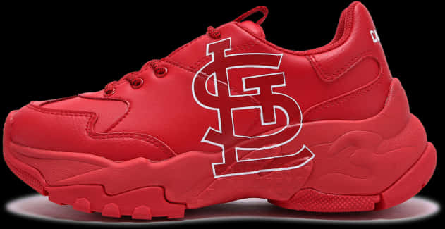 Red Sneakerwith St Louis Cardinals Logo