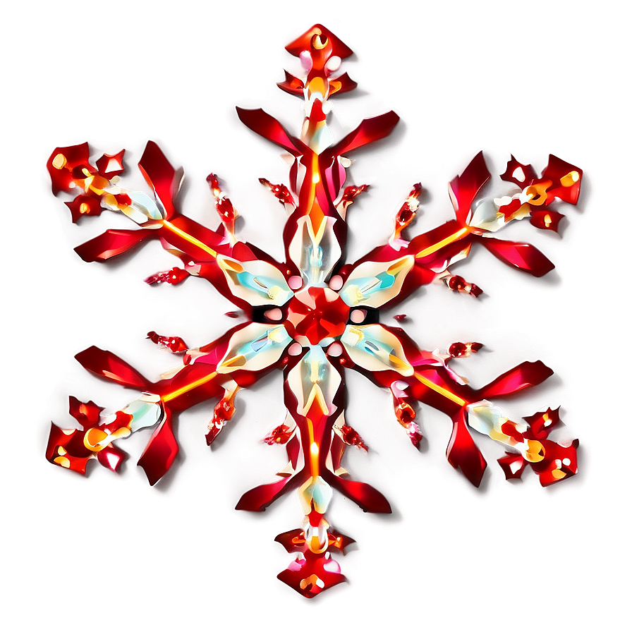 Red Snowflake D