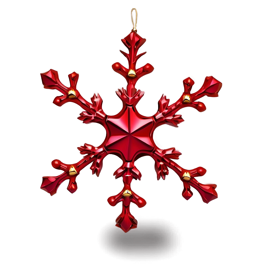 Red Snowflake Ornament Png 56