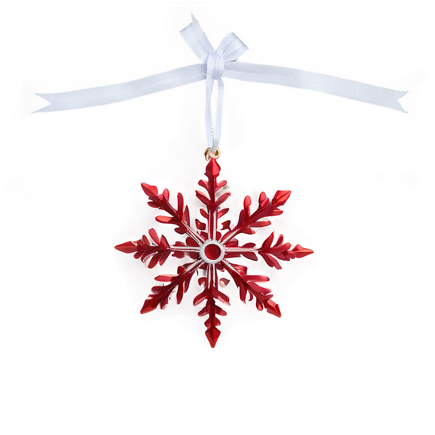 Red Snowflake Ornament Png Eyt73