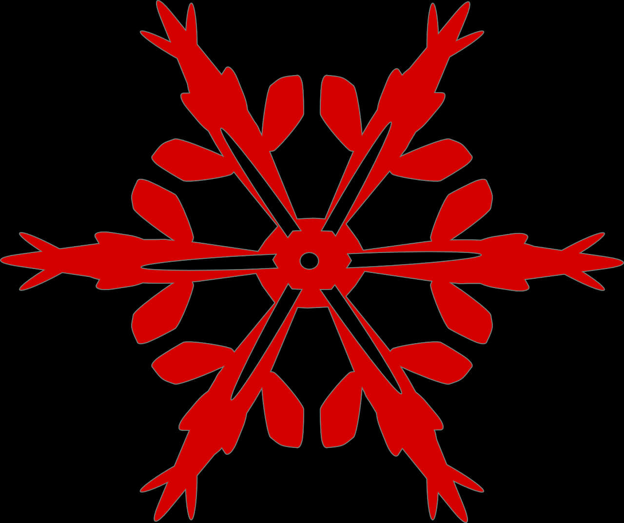 Red Snowflake Silhouette