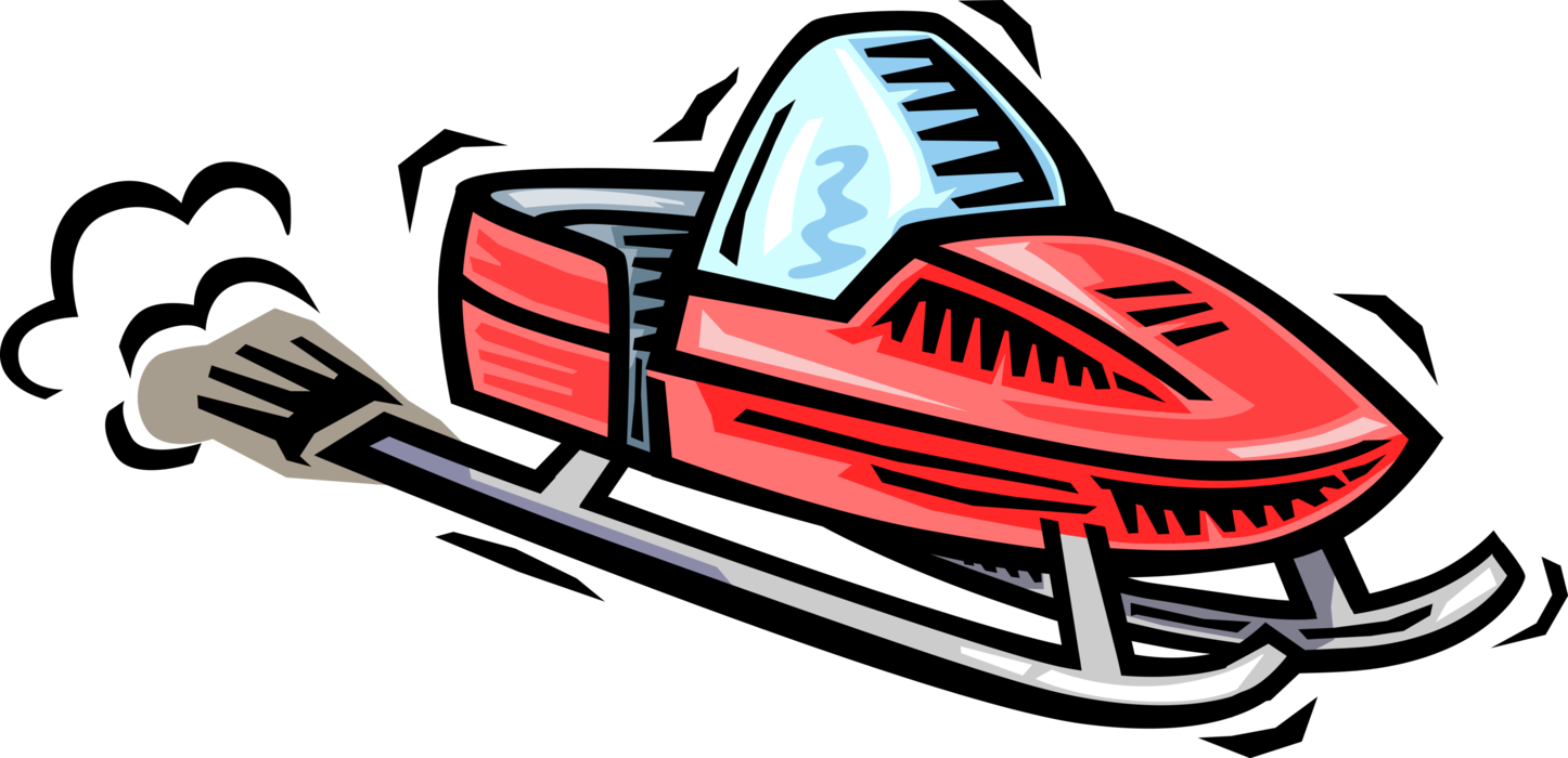 Vector Illustration Of Snowmobile Snowmachine Vehicle - Ski Doo Clip Art, HD Png Download PNG with transparent background