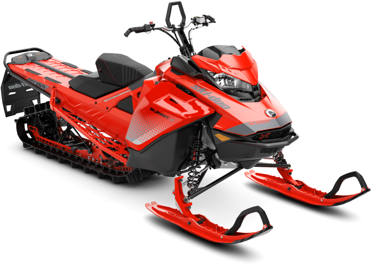 Red Snowmobile Summit Model PNG with transparent background