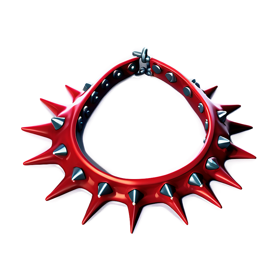 Red Spiked Collar Png 06272024