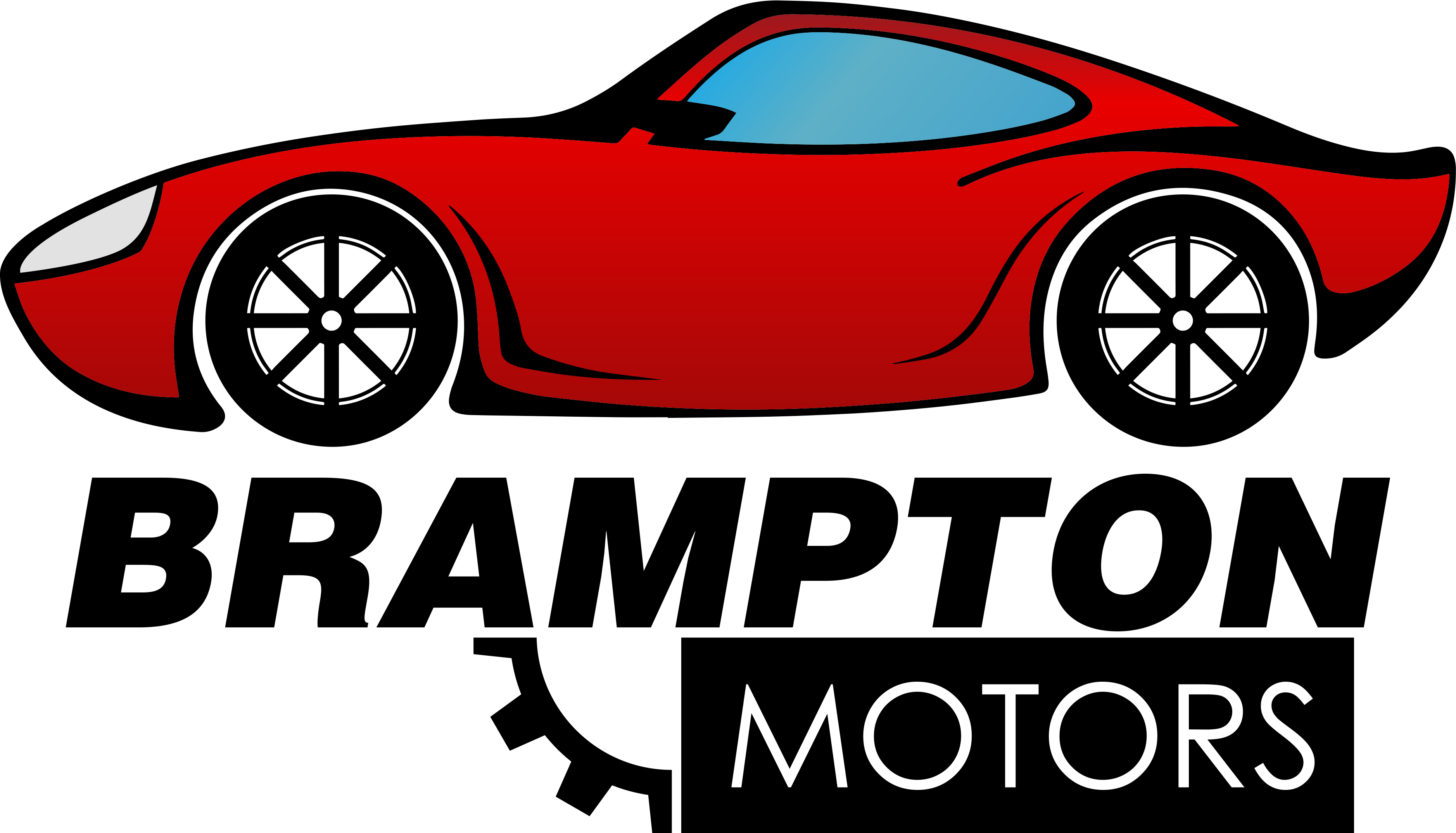 Red Sports Car Brampton Motors Logo PNG with transparent background